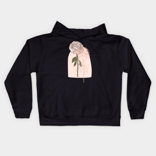 Abstract Line Art Rose Gold Rose Kids Hoodie